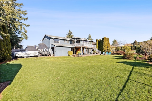 view of yard featuring a deck