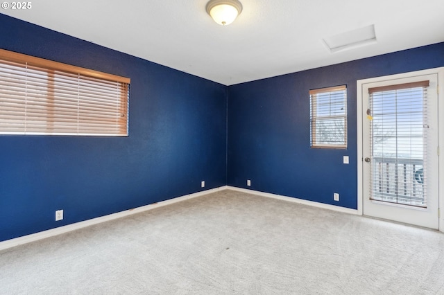 view of carpeted spare room