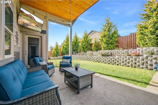 view of patio featuring outdoor lounge area