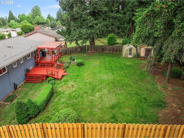 15648 NE Rose Pkwy, Portland, OR 97230 - fenced backyard featuring a storage shed and a wooden deck