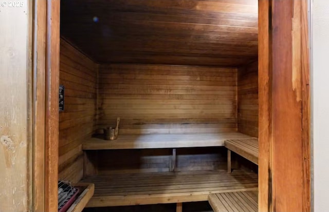 view of sauna