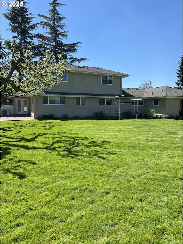 11623 Broadacres Rd NE, Hubbard, OR 97032 - back of house with a lawn and french doors