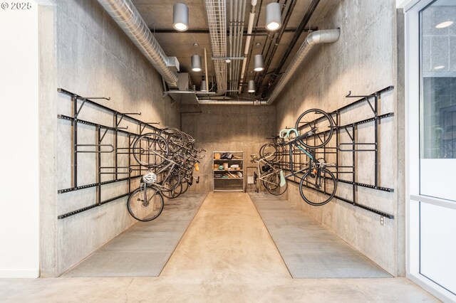 1455 N Killingsworth St Unit 201, Portland, OR 97217 - corridor with finished concrete floors