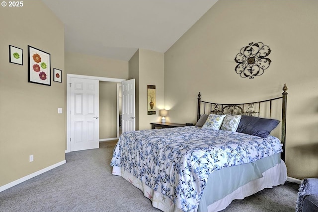1922 Kapela Ct, Sutherlin, OR 97479 - bedroom with carpet flooring, baseboards, and lofted ceiling