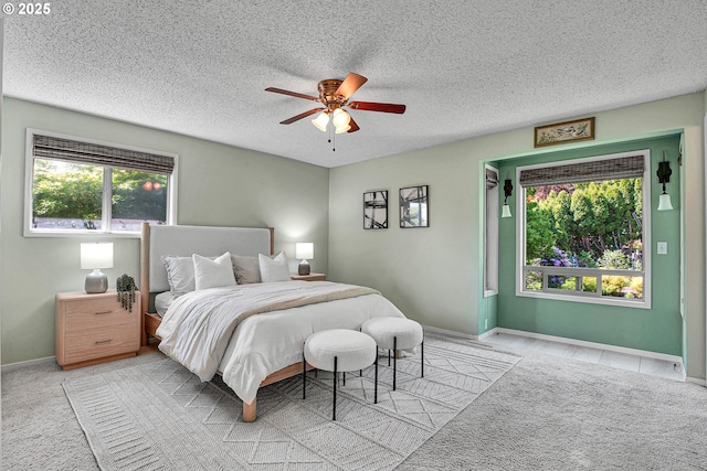 4729 SE Concord Rd, Milwaukie, OR 97267 - bedroom with a textured ceiling, baseboards, and ceiling fan