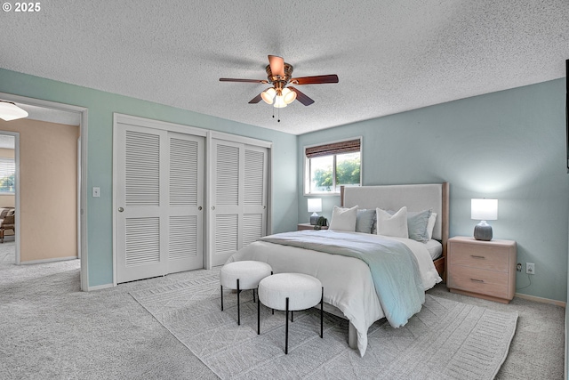 4729 SE Concord Rd, Milwaukie, OR 97267 - carpeted bedroom with a textured ceiling, ceiling fan, baseboards, and a closet