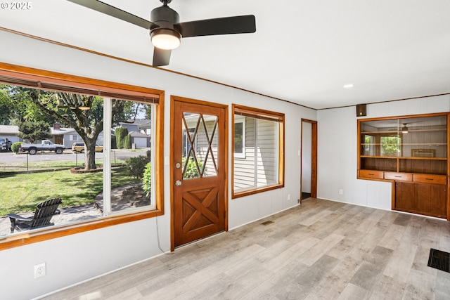 10925 NE Skidmore St, Portland, OR 97220 - foyer entrance featuring wood finished floors and ceiling fan