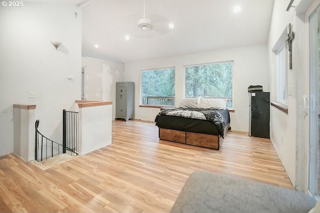 bedroom with light wood-type flooring