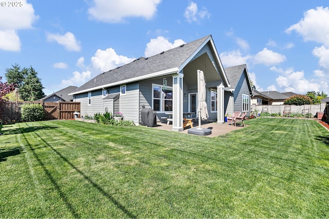 1705 Trevino Rd, Creswell, OR 97426 - rear view of house featuring a patio, roof with shingles, and a gate
