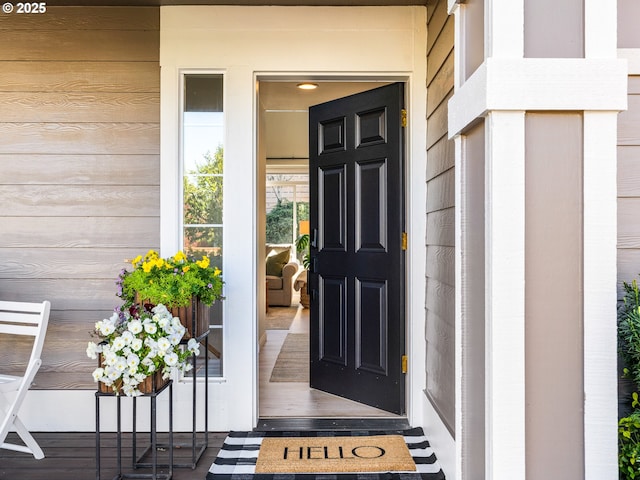entrance to property with a porch