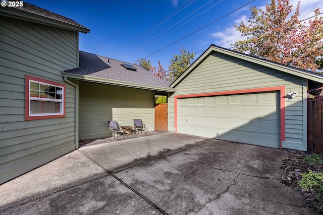 view of garage