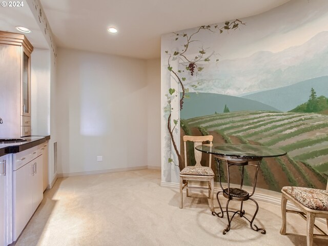 9112 NW Wiley Ln, Portland, OR 97229 - dining area featuring light colored carpet, recessed lighting, and baseboards