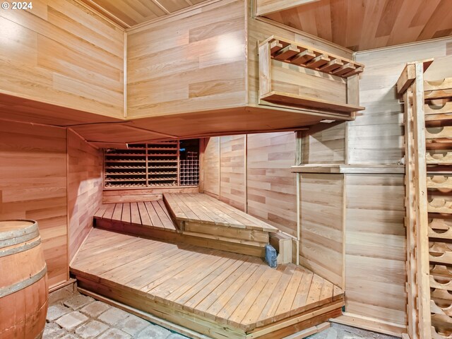 9112 NW Wiley Ln, Portland, OR 97229 - sauna featuring wooden walls and wood ceiling
