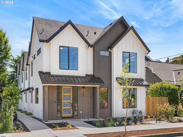 view of modern inspired farmhouse