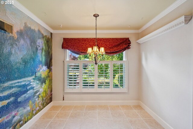 316 E 27th St, Vancouver, WA 98663 - unfurnished dining area with a chandelier, healthy amount of natural light, and ornamental molding
