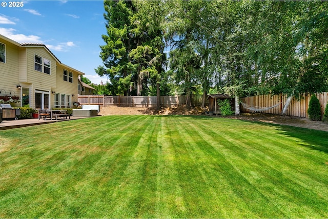 10440 SW 141st Ave, Beaverton, OR 97008 - fenced backyard featuring a shed and a patio
