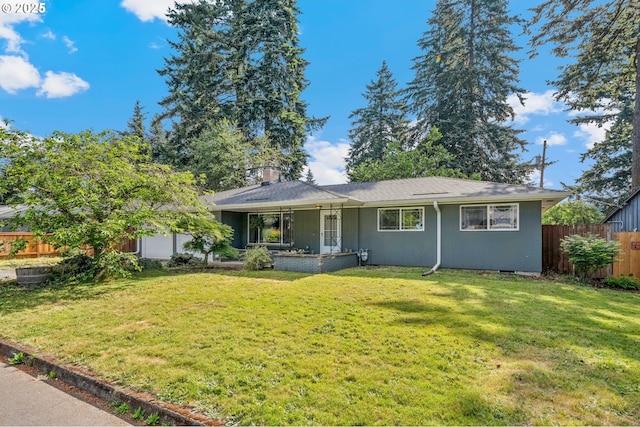 1510 SE 143rd Ave, Portland, OR 97233 - ranch-style home with a garage and a chimney
