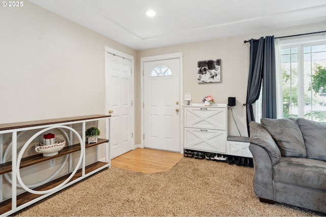1510 SE 143rd Ave, Portland, OR 97233 - entryway featuring light wood finished floors and recessed lighting