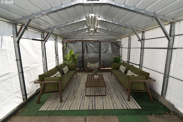 210 Holeman Ave, Eugene, OR 97404 - sunroom with an outdoor living space and vaulted ceiling