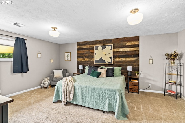 1561 Balboa St, Eugene, OR 97408 - carpeted bedroom featuring a textured ceiling and wood walls