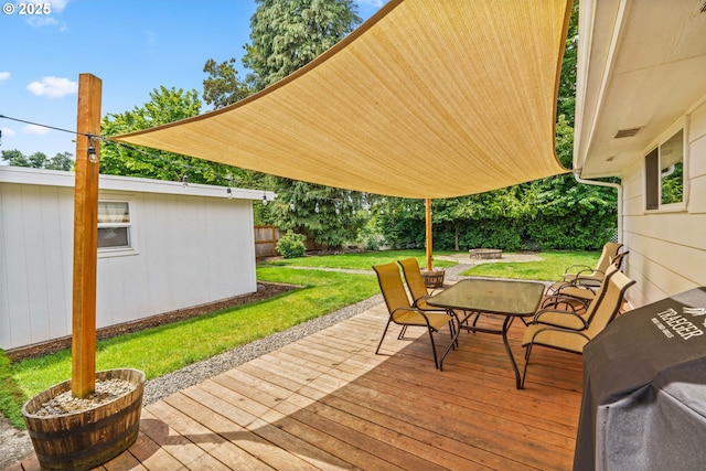 1561 Balboa St, Eugene, OR 97408 - wooden terrace featuring outdoor dining area