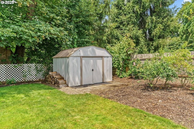 1561 Balboa St, Eugene, OR 97408 - view of shed featuring a fenced backyard