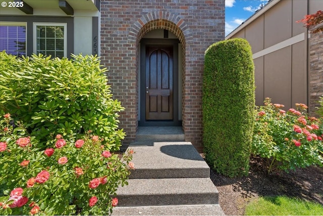 6638 NW Joss Ave, Portland, OR 97229 - doorway to property with brick siding