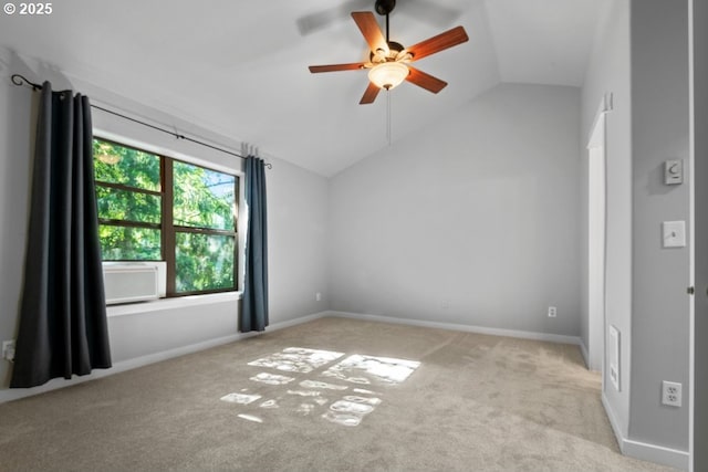 1919 NE 50th Way, Hillsboro, OR 97124 - empty room featuring carpet flooring, lofted ceiling, a ceiling fan, and baseboards