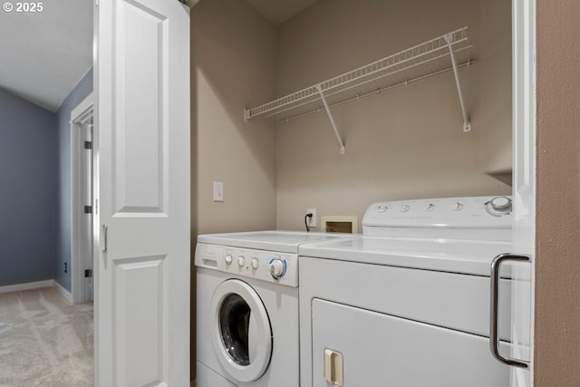 1919 NE 50th Way, Hillsboro, OR 97124 - washroom with separate washer and dryer, light carpet, and baseboards