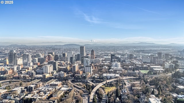 property's view of city featuring a mountain view