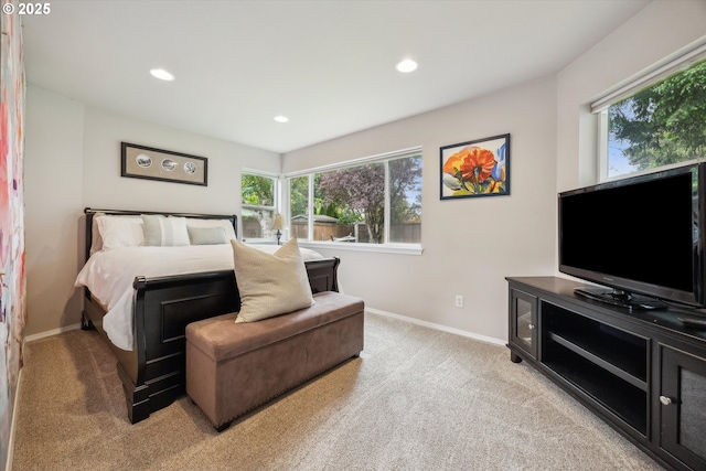 19580 SW 56th Ct, Tualatin, OR 97062 - bedroom featuring baseboards, recessed lighting, and light carpet