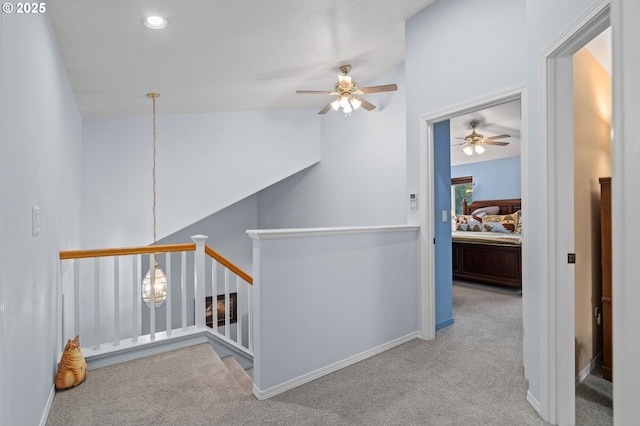 23804 SW Golden Pond Ter, Sherwood, OR 97140 - hall featuring carpet, baseboards, an upstairs landing, and recessed lighting