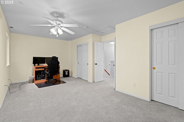23804 SW Golden Pond Ter, Sherwood, OR 97140 - office featuring carpet flooring, ceiling fan, attic access, and baseboards