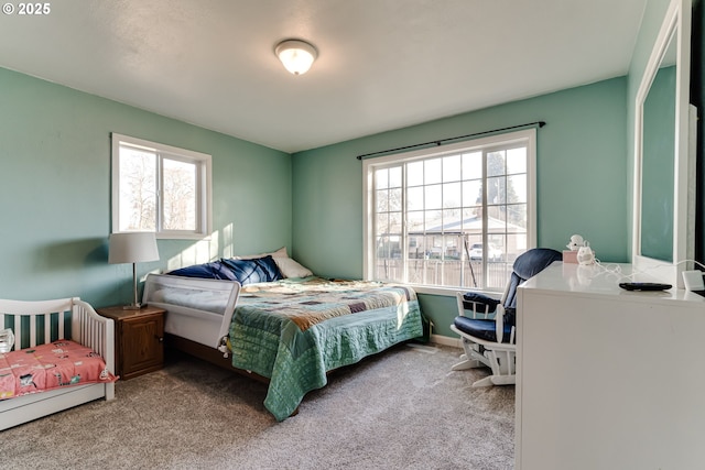 bedroom with carpet