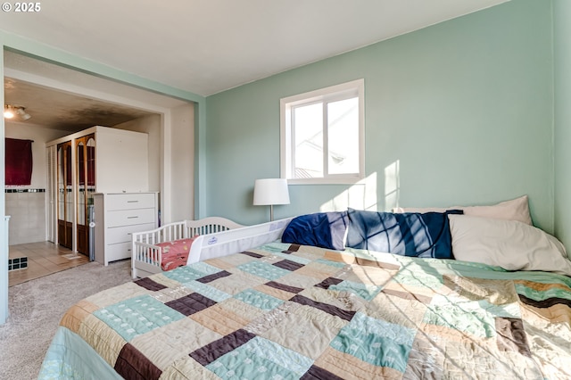 view of carpeted bedroom