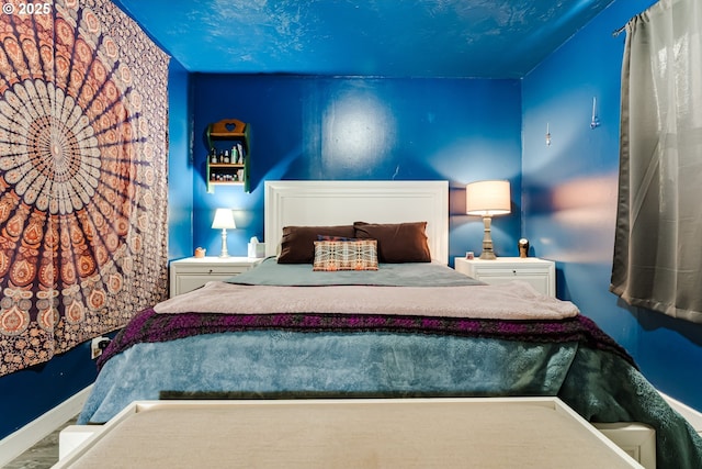 bedroom with a textured ceiling