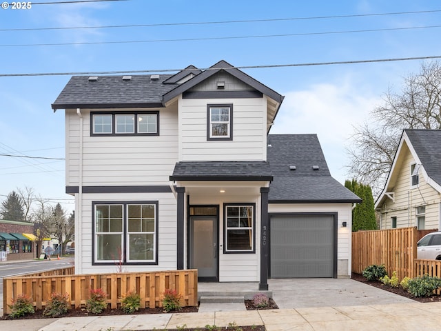 view of front facade with a garage