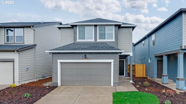 front facade with a garage