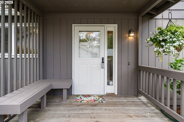view of exterior entry