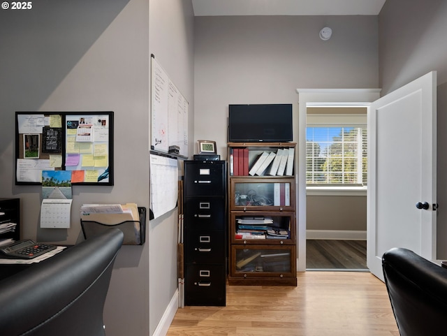 office featuring light hardwood / wood-style floors