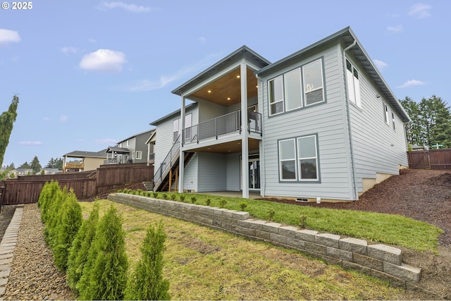 3200 N Abernathy Cir, Ridgefield, WA 98642 - rear view of house with a balcony and stairs