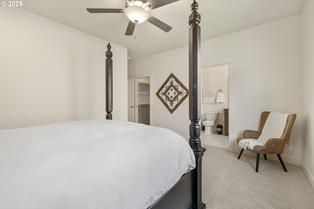 881 E Autumn Ave, Hermiston, OR 97838 - bedroom featuring carpet, a spacious closet, ceiling fan, ensuite bath, and baseboards