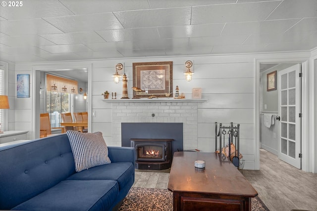 living room with wood finished floors