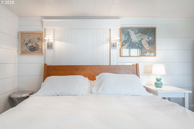 bedroom featuring ornamental molding