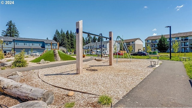 community playground with a residential view