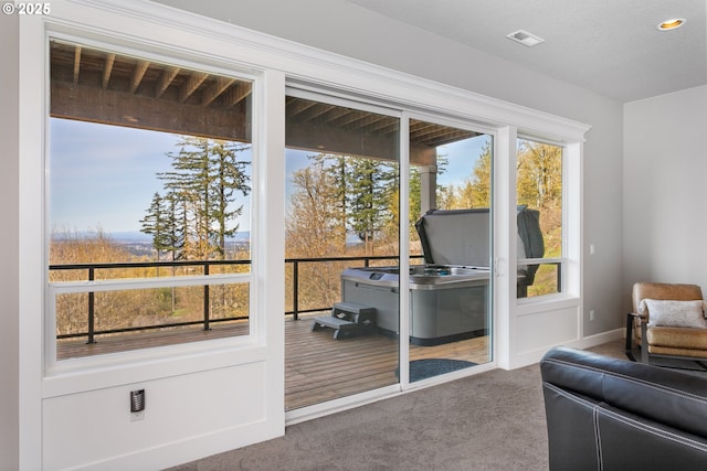 10397 SE Quail Ridge Dr, Happy Valley, OR 97086 - entryway with carpet floors and baseboards