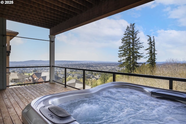 10397 SE Quail Ridge Dr, Happy Valley, OR 97086 - deck featuring a hot tub
