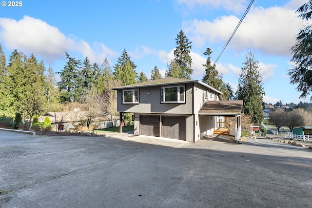 view of front property with a garage