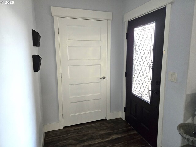 entryway featuring dark hardwood / wood-style floors