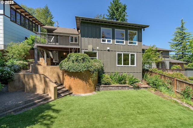 2965 Ingalls Way, Eugene, OR 97405 - back of property with board and batten siding and stairs